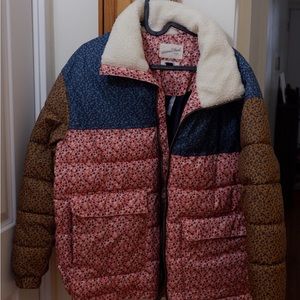 Floral puffer jacket
